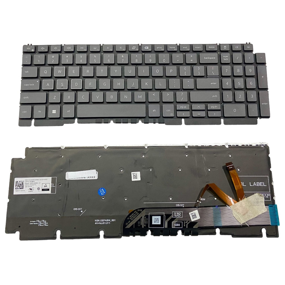 Premium Keyboard for Dell G15 5510 5511 5515 Black Keys with RGB backlight US Layout