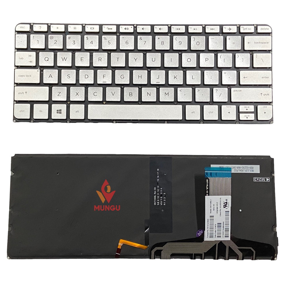 Premium Keyboard for HP SPECTRE TPN-C127 13-V 13-V000 Silver with Backlight