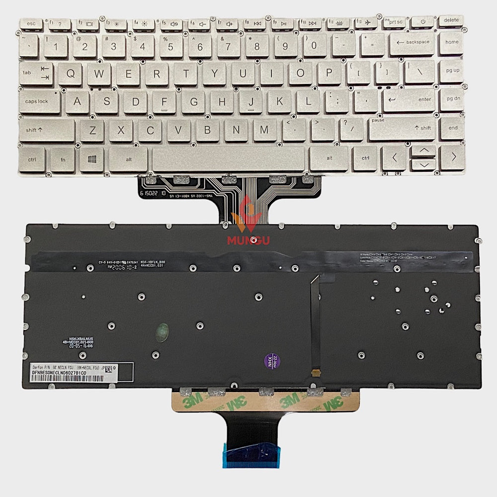 Keyboard for HP Pavilion X360 14-DV 14-EK 14M-DW TPN-Q244 TPN-I137 Silver with Backlight US Layout