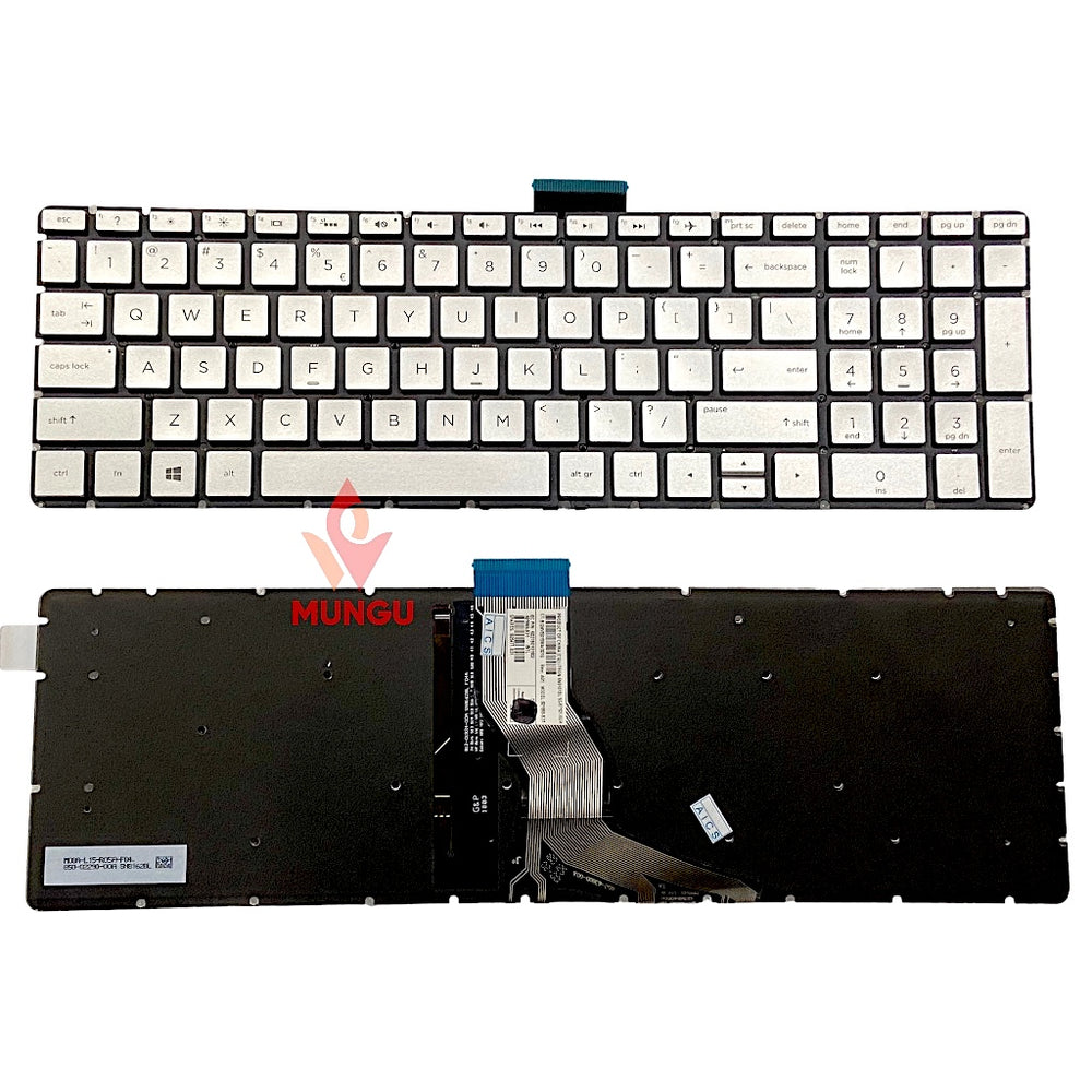 Premium Keyboard for HP Pavilion 15-BS 15S-DY 250G6 17-BS 15-CS 15S Silver with Backlight US Layout