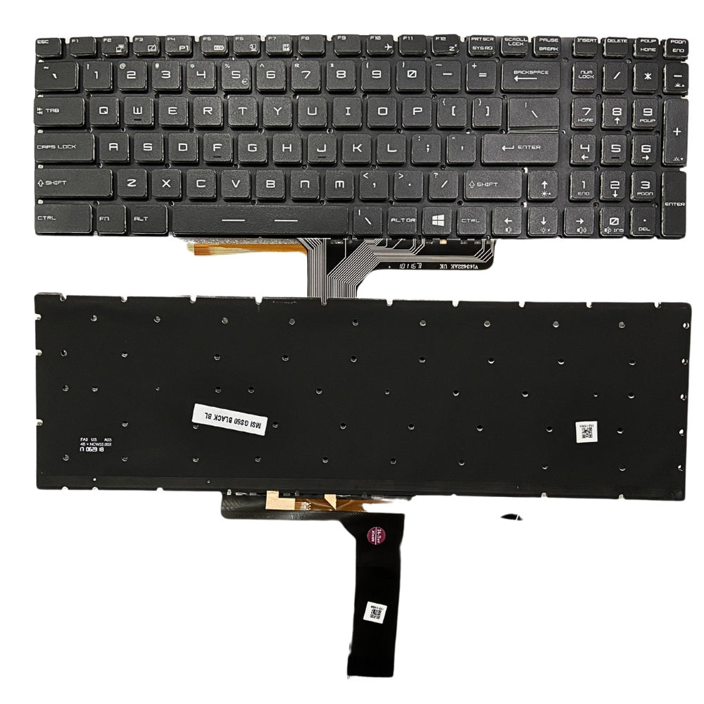 Premium Keyboard for MSI Ghost GS60 GT72 GT73 GL62 Black with Backlight US layout