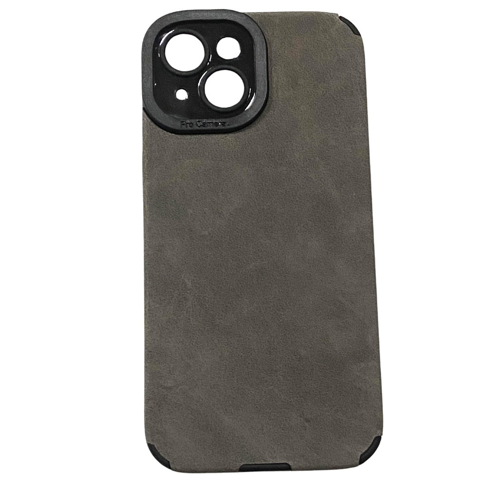 Mungu Premium Back Case for IPhone 14 Plain Leather Touch two colour with Surprised Gift