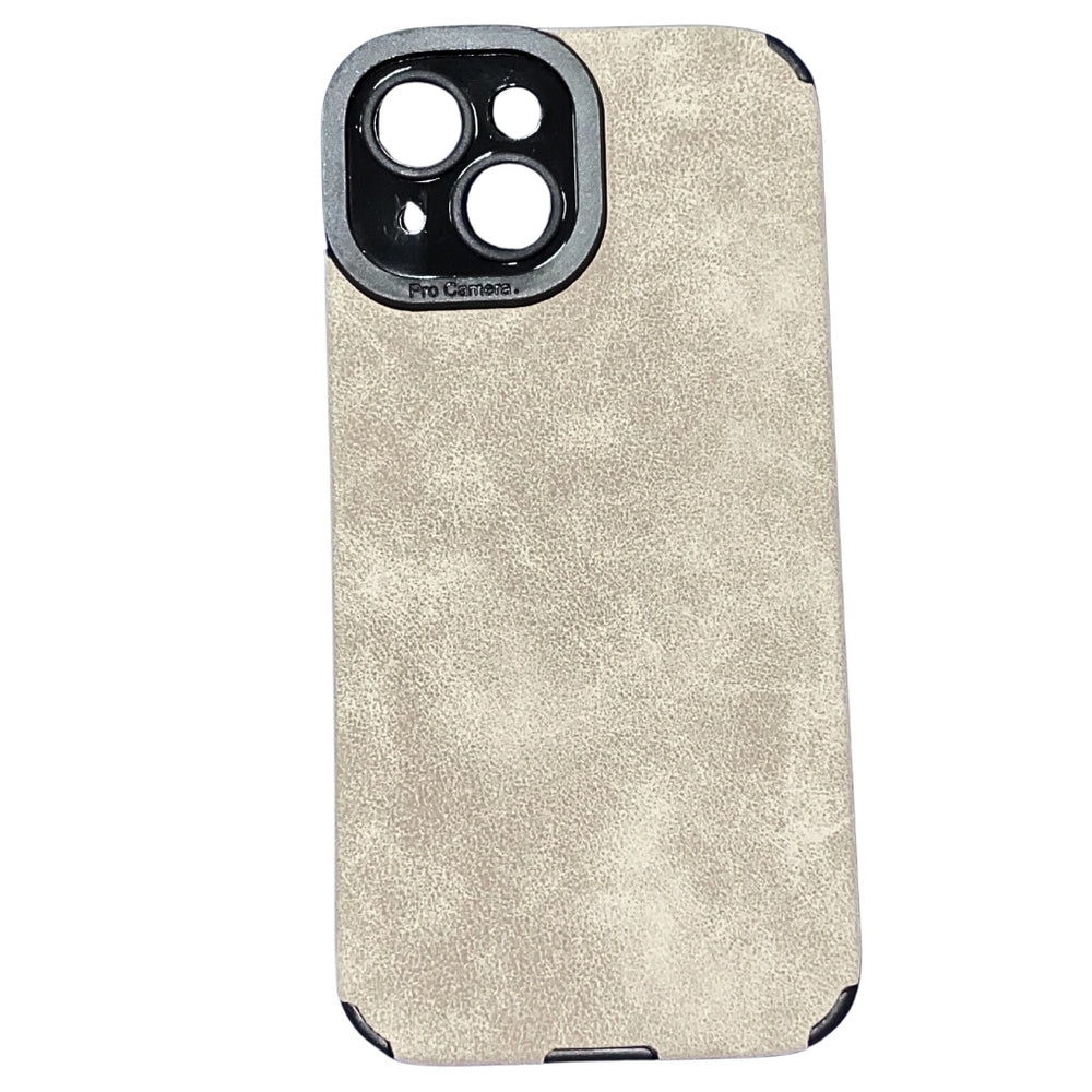 Mungu Premium Back Case for IPhone 14 Plain Leather Touch two colour with Surprised Gift